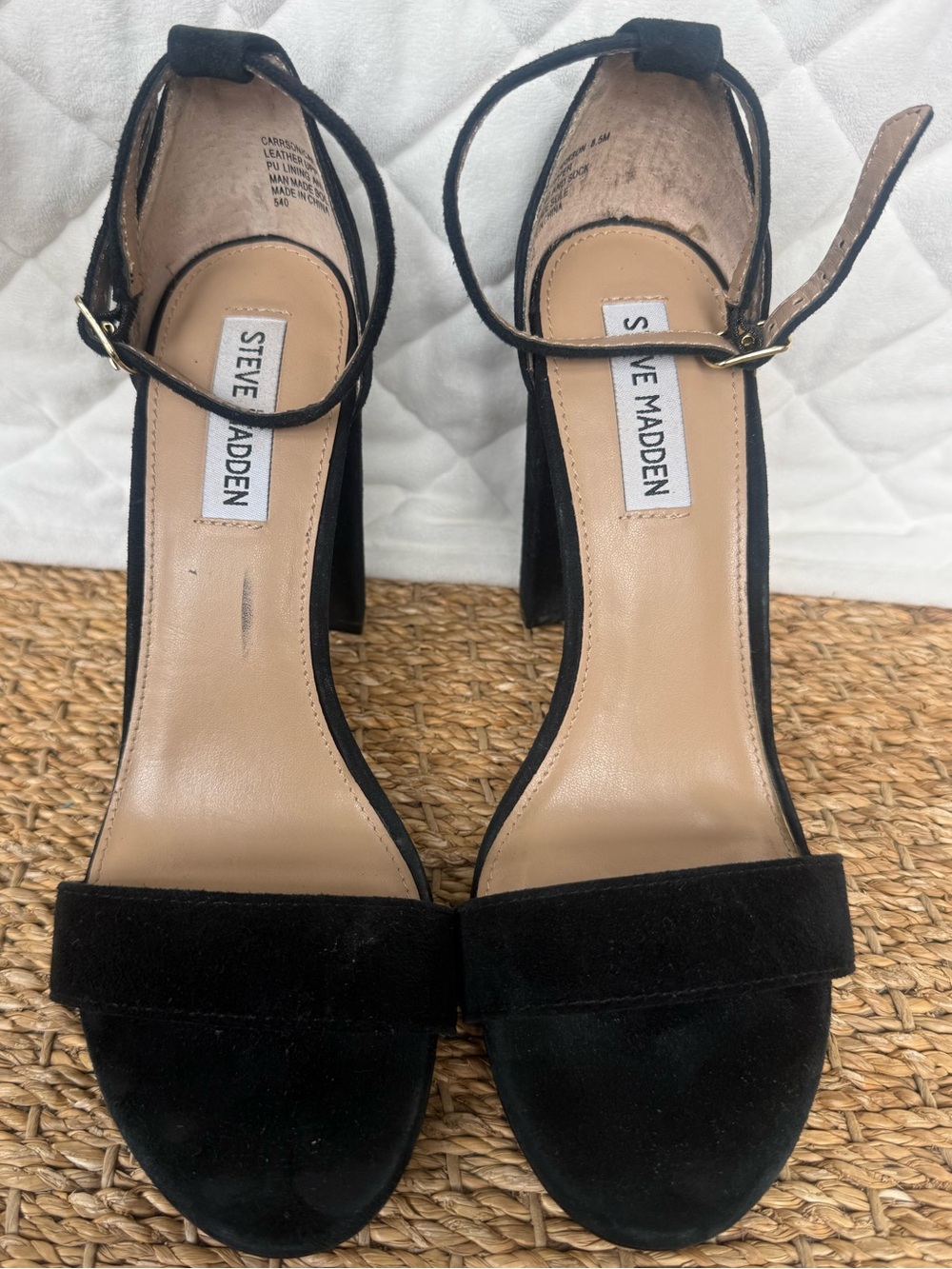 Steve Madden Carrson Black Suede Heels size 8.5
